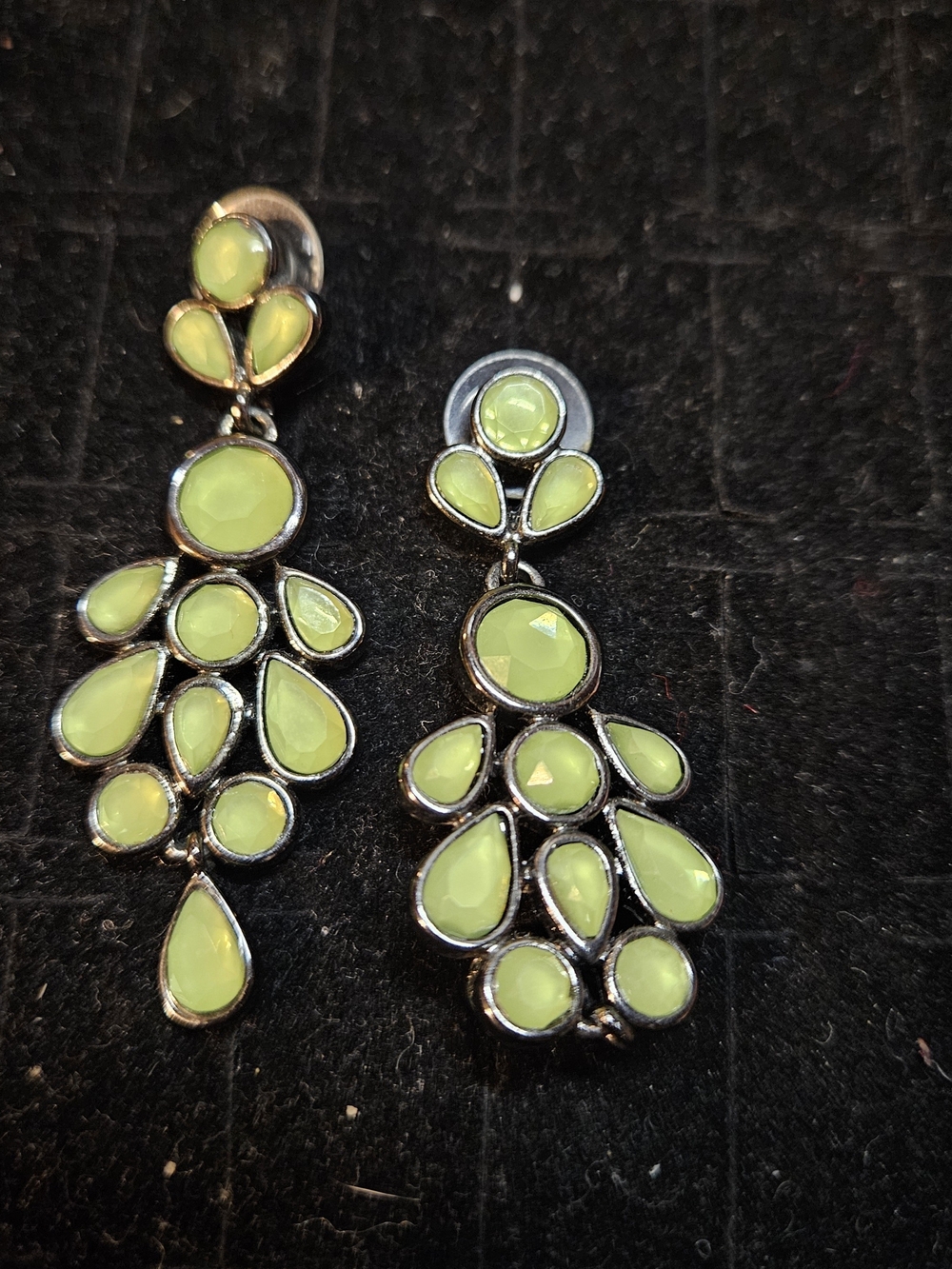 Lia Sophia-Green Teardrop Cluster Drop Earrings - Women Jewelry
